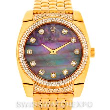 Rolex Cellini Cestello 18K Yellow Gold Diamond Watch 6321