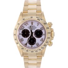 Rolex Cosmograph Daytona Men's 18K Gold Watch 116528 White Dial