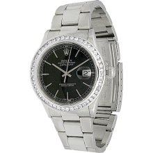 Rolex Date Just Mens Diamond Watch 2.75 Ctw