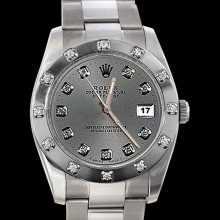 Rolex date just watch dial diamond pearlmaster bezel oyster perpetual