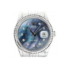 Rolex Datejust 16220 Tahitian Mother of Pearl Dial Mens Watch