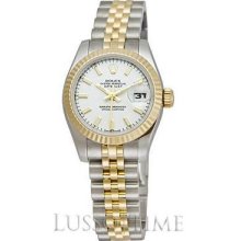 Rolex Datejust 26MM Jubilee Stainless Steel & 18K Yellow Gold Fluted White Lady's Timepiece - 179173