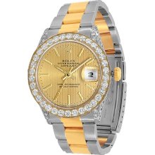 Rolex Datejust Two Tone Mens Diamond Watch 5.50 Ctw