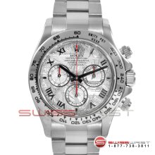 Rolex Daytona 18K White Gold Meteorite Roman Dial 116509 40MM Model