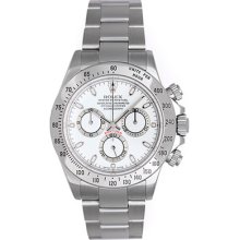 Rolex Daytona Stainless Steel Chronograph Men's Watch White Dial 116520
