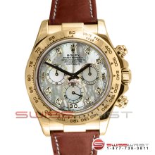 Rolex Daytona Yellow Gold Mother Of Pearl Diamond Dial 116518 40MM