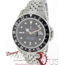 Rolex Gmt Master Ii Stainless Steel 16750 Black Bezel - Sapphire Crystal