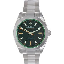 Rolex Green Milgauss Green Crystal Anniversary Men's Watch 116400V (or