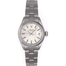 Rolex Ladies Date Stainless Steel Watch 6919 Silver Dial