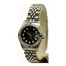 Rolex Ladies Datejust - Stainless Steel, Black Diamond Dial - Preowned