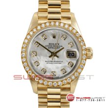 Rolex Ladies President Gold MOP Dial w/ Diamond Bezel All Original