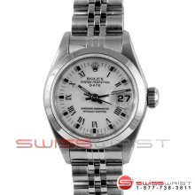 Rolex Ladies Quickset Datejust SS 6917 White Roman Dial
