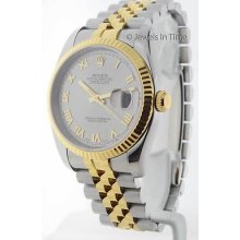 Rolex Mens Datejust 116233 D 18k Gold & Steel Watch Box & Papers Jewels In Time
