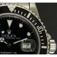 ROLEX - Mens Stainless Steel 40mm Submariner - Black Index Dial - 16610
