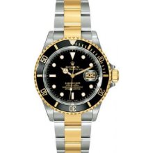 Rolex Oyster Perpetual Submariner Date Two-Tone Steel Mens Watch 16613BKSO