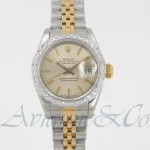Rolex Oyster Perpetual Two Tone Datejust Diamond Ladies Watch