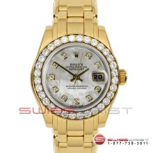 Rolex Pearlmaster Masterpiece Y Gold MOP Dial 32 Diamonds All Original