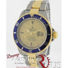 Rolex Submariner 16613 Stainless Steel And 18k Yellow Gold Serti Dial