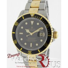 Rolex Submariner 16613 Stainless Steel And 18k Yellow Gold Black Dial