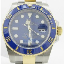 Rolex Submariner Blue Index Dial Oyster Bracelet Mens Watch