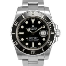 Rolex Submariner Date Stainless Steel Watch Black Index Dial 116610ln Ceramic