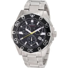 Rotary Aquaspeed Men's Quartz Watch With Black Dial Chronograph Display And Silver Stainless Steel Bracelet Agb90033/C/04