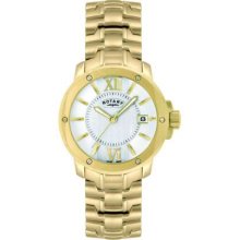 Rotary Gents Gold Tone Steel White Dial GB02831/06 Watch