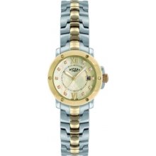 Rotary Ladies Two Tone Bracelet Gold Mother of Pearl Dial LB02830/40 Watch