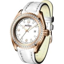 Rotary Ladies White Dial Rose Gold Case ALS00072/W/41 Watch