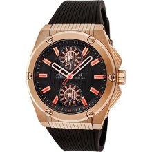 Rotary Watches Men's Evolution TZ3 Black Dial Rose Gold Tone IP Case B