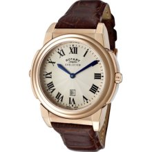 Rotary Watches Women's Evolution TZ2 Reversible Round Watch Case Color: Rose gold, Dia Color: Brown, Strap Color: Brown