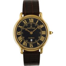 Sartego Men's Gold Tone Toledo Dress Black Dial Strap SED612R