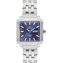 Sartego Men's Square Stainless Steel Dress Watch Blue Dial SQQ33