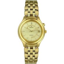 Seiko $325 Mens Kinetic Gold-tone Ss Watch, Champagne Dial W/ Date Skh046
