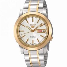 Seiko Automatic Mens Date Day 2-tone See Thru Watch Snke54