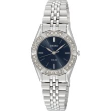 Seiko Ladies Stainless Steel Black Dial Solar Watch