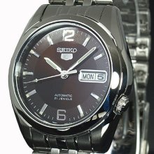 Seiko Latest Mens Automatic Black Face Day/date Snk391k1