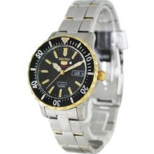 Seiko Men's Automatic Watch With Black Dial Analogue Display And Silver Stainless Steel Bracelet Srp238