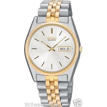 Seiko Mens Sgf204 Classic Two-tone Silver Gold Jubilee Bracelet Quartz Watch