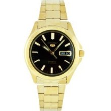 Seiko Men's Snkl02 Gold Plated Stainless Steel Analog With Black Dial Watch