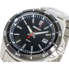 Seiko Quartz Japan Mvt. Stainless Black Ion Watch Sgee91 Wr100m Us Seller