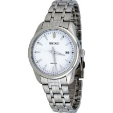 Seiko Sgef99 Men's Watch Stainless Steel Quartz White Dial Date Display