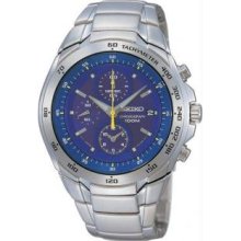 Seiko SND699 Mens Stainless Steel Quartz Chronograph Blue Dial