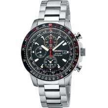 Seiko SSC007 Solar Aviator Alarm Chronograph Pilot Watch