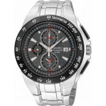 Seiko Stainless Steel Alarm Chronograph Mens Watch SNAB09