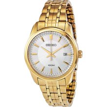 Seiko White Dial Gold-tone Mens Watch SGEG12