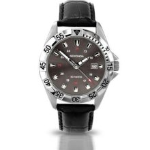 Sekonda 3314 Gents Quartz Analogue Black Leather Strap 50m W/r Watch Rrp Â£49.99