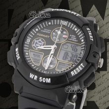 Shark Wrist Watch Dual Time Lcd Digital Men Boy Sport Dives Unisex Pa003
