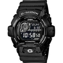 Shock Gr-8900a-1 Watch 200m Tough Solar All Black Authentic Casio Tin