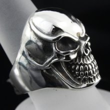 Shogun Warrior Japanese Size 10 Skull Flame Gothic Biker 925 Sterling Silver